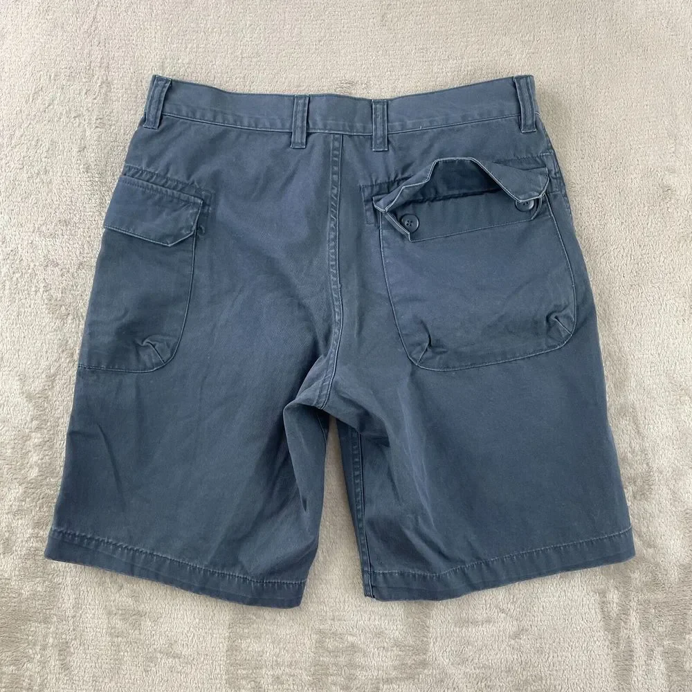 UNIS Field Cargo Shorts Men Medium‎ (32x9) Blue Chino Zip Fly Made in Korea